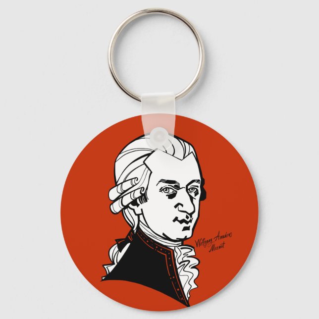 Wolfgang Amadeus Mozart Keychain (Front)