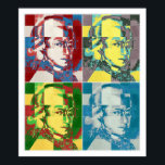 Wolfgang Amadeus Mozart pop art painting Poster<br><div class="desc">Own work. Wolfgang Amadeus Mozart , baptismal name Johannes Chrysostomus Wolfgangus Theophilus Mozart (27 January 1756 – 5 December 1791), was a prolific and influential composer of the Classical era. He composed over 600 works, many acknowledged as pinnacles of symphonic, concertante, chamber, piano, operatic, and choral music. He is among...</div>