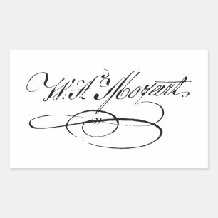 Wolfgang Amadeus Mozart signature autograph classi Sticker