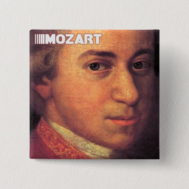 Wolfgang Amadeus Mozart Stuff 2 Inch Square Button (Front)
