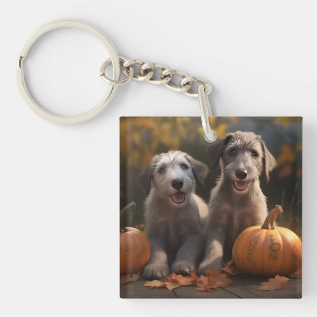 Wolfhound Chiot Automne Citrouille de plaisir (Devant)