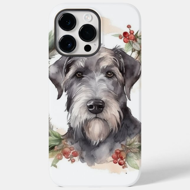 Wolfhound Christmas Wreath Festive Pup  Case-Mate iPhone Case (Back)