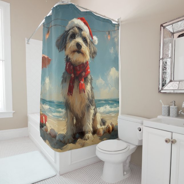 Wolfhound Dog Christmas Vintage Beach (In Situ)