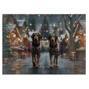 Wolfhound Dogs Christmas Snow Holiday Cutting Board