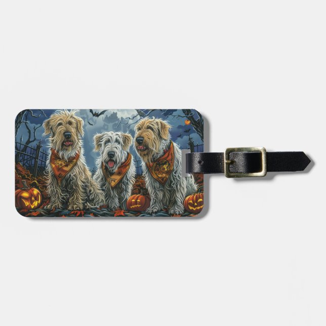 Wolfhound Halloween Spooky Luggage Tag (Front Horizontal)