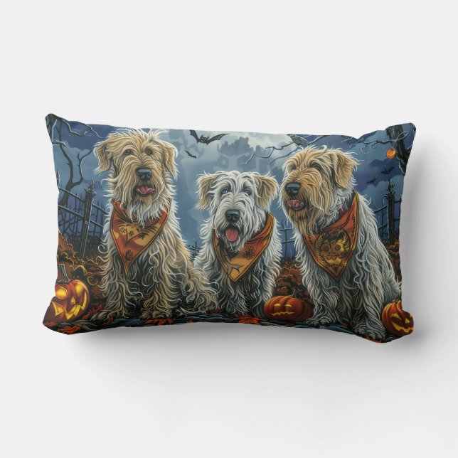 Wolfhound Halloween Spooky Lumbar Pillow (Back)