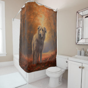 Wolfhound in Autumn Leaves Fall Inspire 