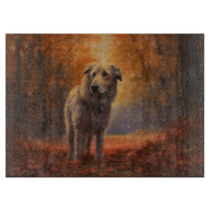Wolfhound in Autumn Leaves Fall Inspire Cutting Board