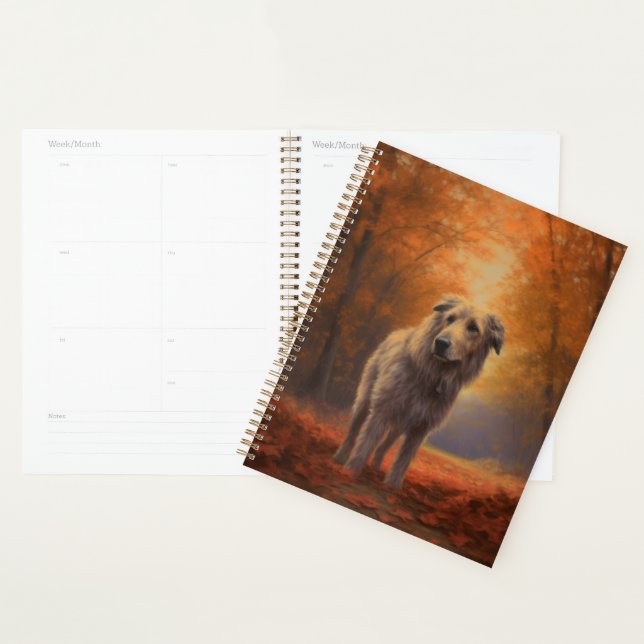Wolfhound in Autumn Leaves Fall Inspire  Planner (Display)