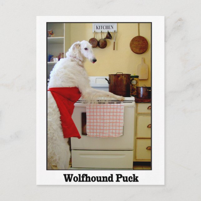 Wolfhound Puck Postcard (Front)