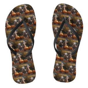 Wolfhound Puppy Autumn Delight Pumpkin Flip Flops
