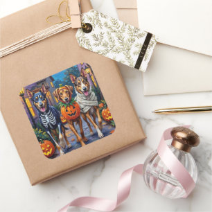 Wolfhound Trick-or-Treating Halloween Costumes Square Sticker