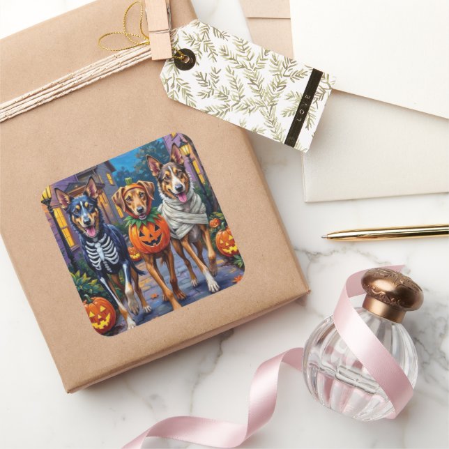  Wolfhound Trick-or-Treating Halloween Costumes Square Sticker (Gifting)