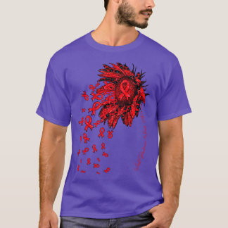 WolfParkinsonWhite Awareness Sunflower ribbon flow T-Shirt