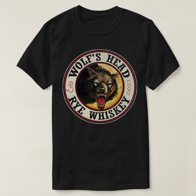 Wolfs Head Rye wood pattern distressed T-Shirt (Design Front)