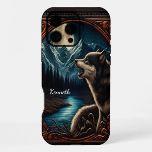 Wolf's Moonlight Howl iPhone 16 Pro Max Case