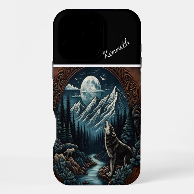 Wolf's Moonlight Howl iPhone Case (Back)