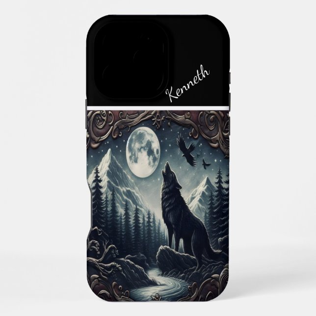Wolf's Moonlight Serenade iPhone Case (Back)