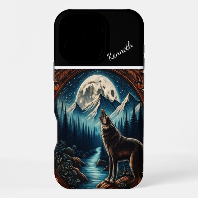 Wolf's Moonlight Serenade iPhone Case (Back)