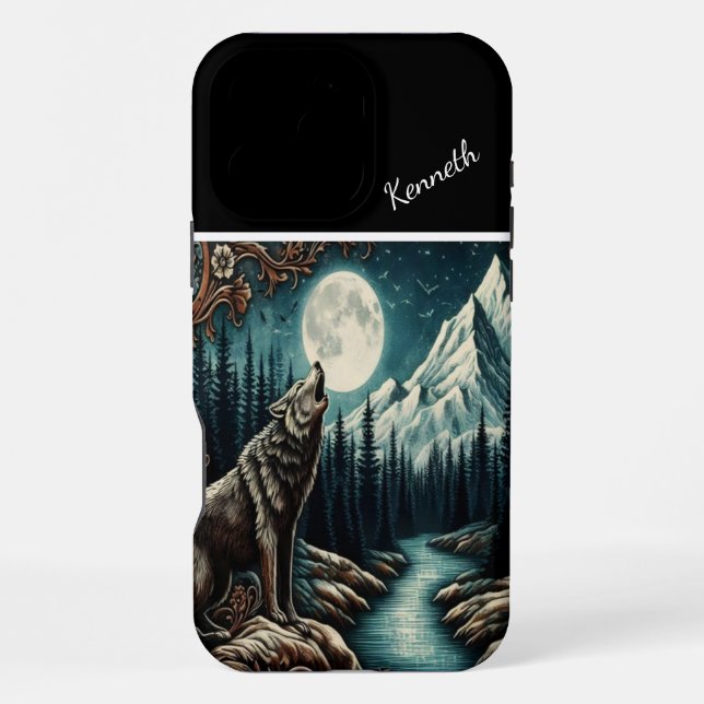 Wolf's Moonlit Howl iPhone Case (Back)