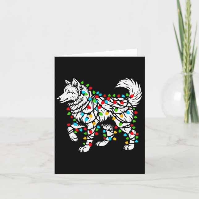 Wolfs Tree Christmas Sweater Xmas Pet Animal Wolf  Card (Front)