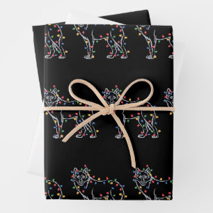 Wolfs Tree Christmas Xmas Pet Animal Wolf Lover Wrapping Paper Sheet