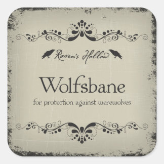 Wolfsbane Halloween Jar Sticker Label