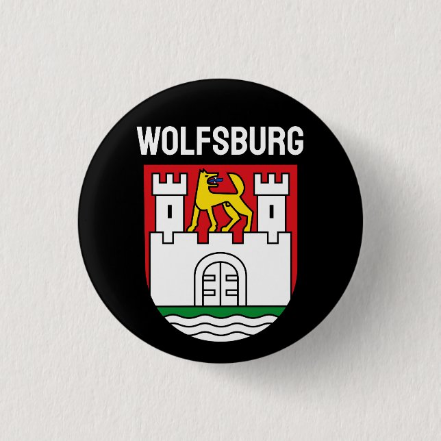 Wolfsburg coat of arms, Germany 1 Inch Round Button (Front)
