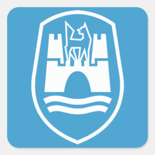 Wolfsburg Coat of Arms (white) Square Sticker