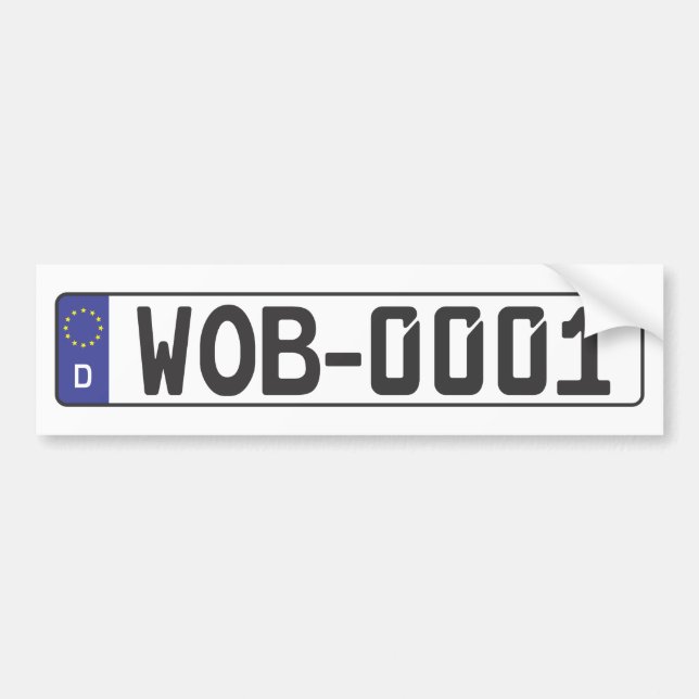 Wolfsburg License Plate Bumper Sticker (Front)