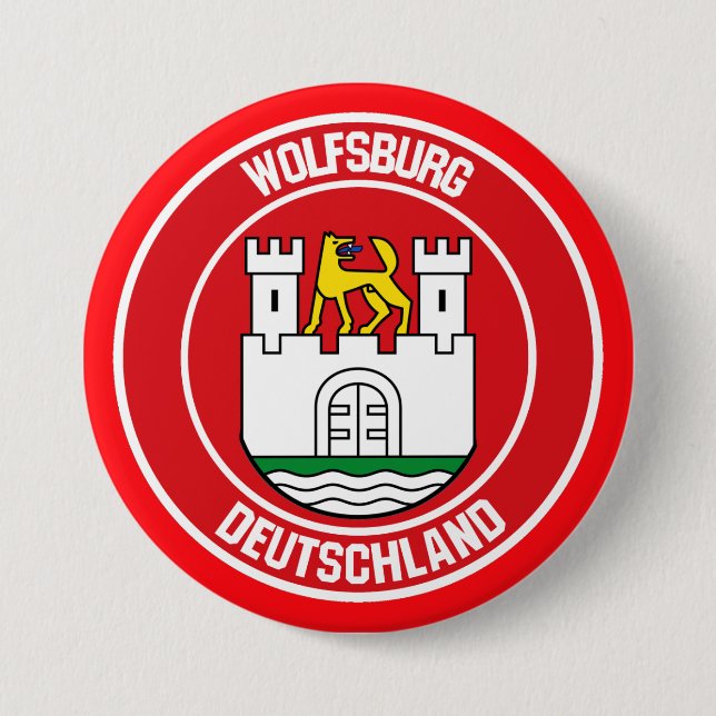 Wolfsburg Round Emblem 3 Inch Round Button (Front)