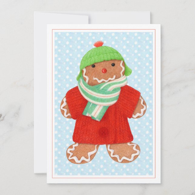 WOLIE GINGERBREAD 5x7 Carte de Noël plate (Devant)