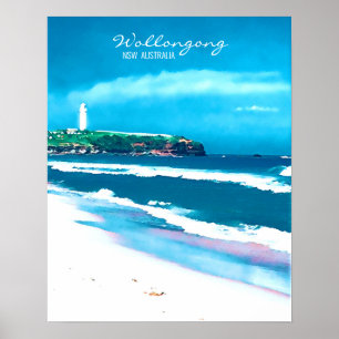 Wollongong Beach lighthouse NSW Poster