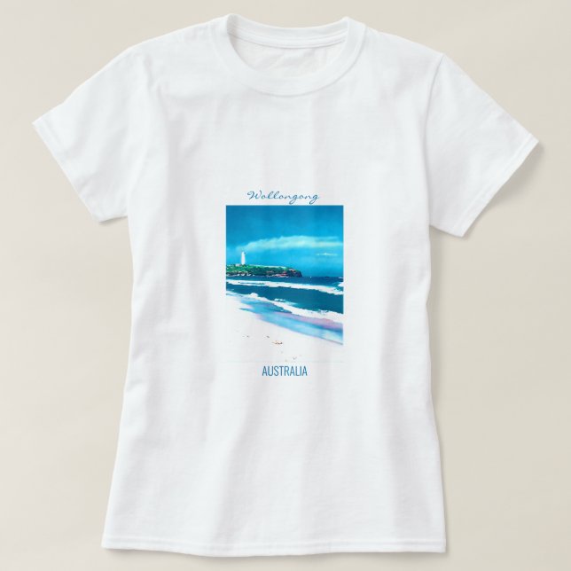 Wollongong Beach lighthouse NSW T-Shirt (Design Front)
