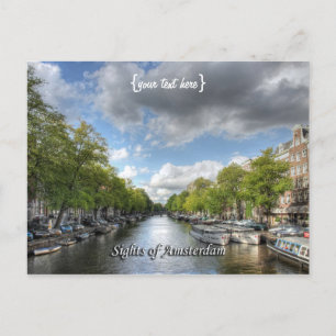 Wolvenstraat / Singel Canal, Sights of Amsterdam Postcard