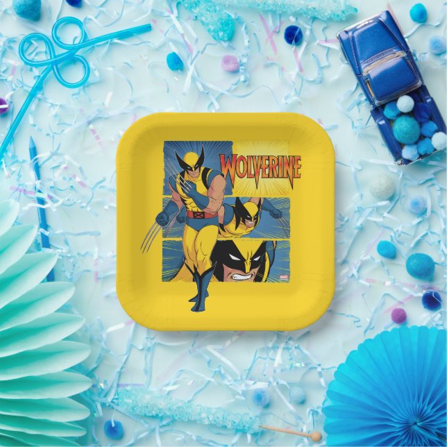 Wolverine Character Panel Graphic Paper Plate (Party)