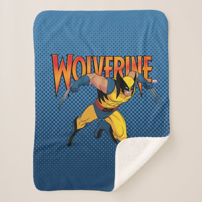 Wolverine Character Pose Sherpa Blanket (Front)