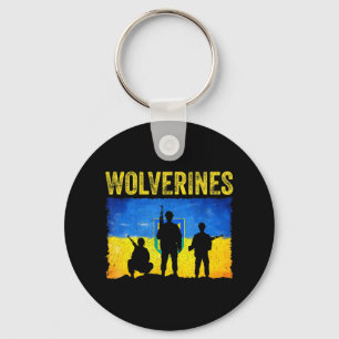 Wolverines Support Ukraine  Keychain