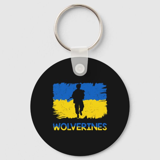 Wolverines Support Ukraine Support Ukraine Stand W Keychain (Front)