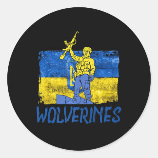 Wolverines Support UkraineUkraine Wolverines Love  Classic Round Sticker