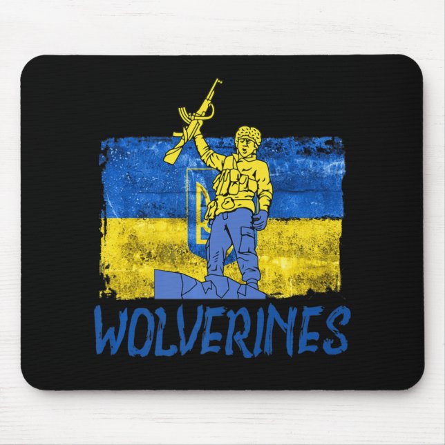 Wolverines Support UkraineUkraine Wolverines Love  Mouse Pad (Front)