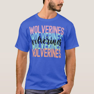 Wolverines Team Mascot School Spirit Game Night143 T-Shirt