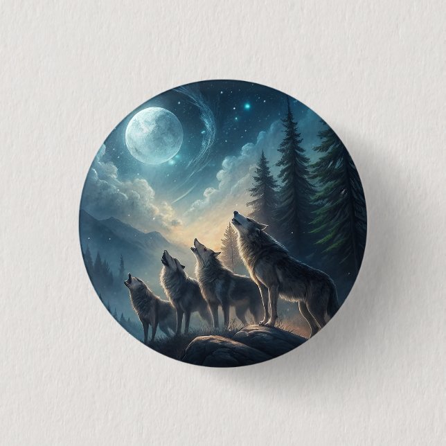 Wolves 1 Inch Round Button (Front)