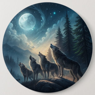 wolves 6 inch round button
