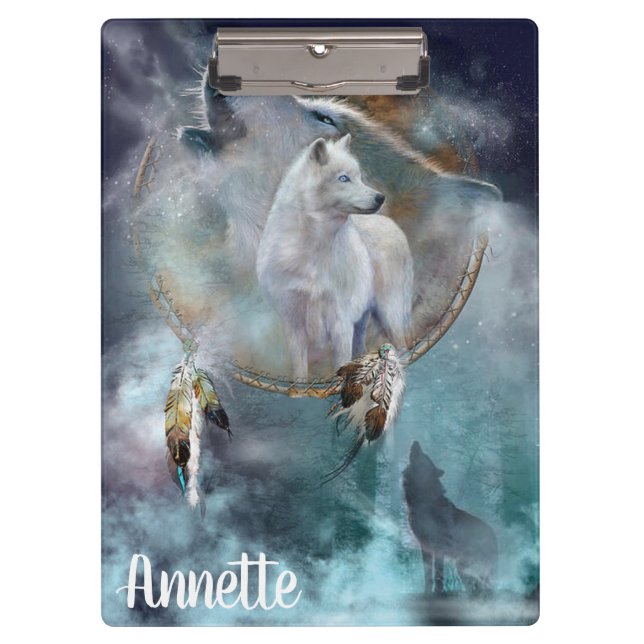 Wolves and Dream Catcher Clipboard (Front)