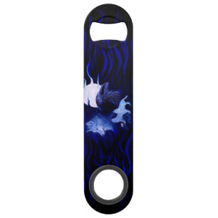 Wolves and Raven with full moon Bar Key