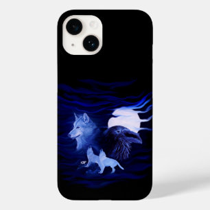 Wolves and Raven with full moon Case-Mate iPhone 14 Case
