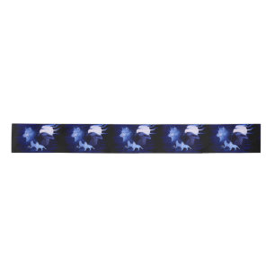 Wolves and Raven with full moon Satin Ribbon