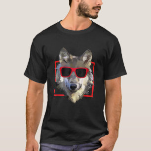 Wolves Animal Wolf in Cool Sunglass Frame Funny Pr T-Shirt