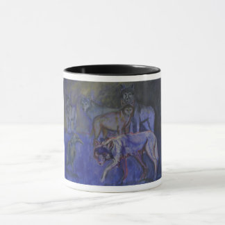 Wolves art mug